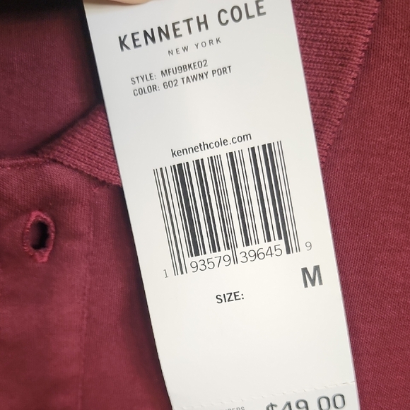 Kenneth Cole Men's Dark Red Polo Shirt - Picture 6 of 6